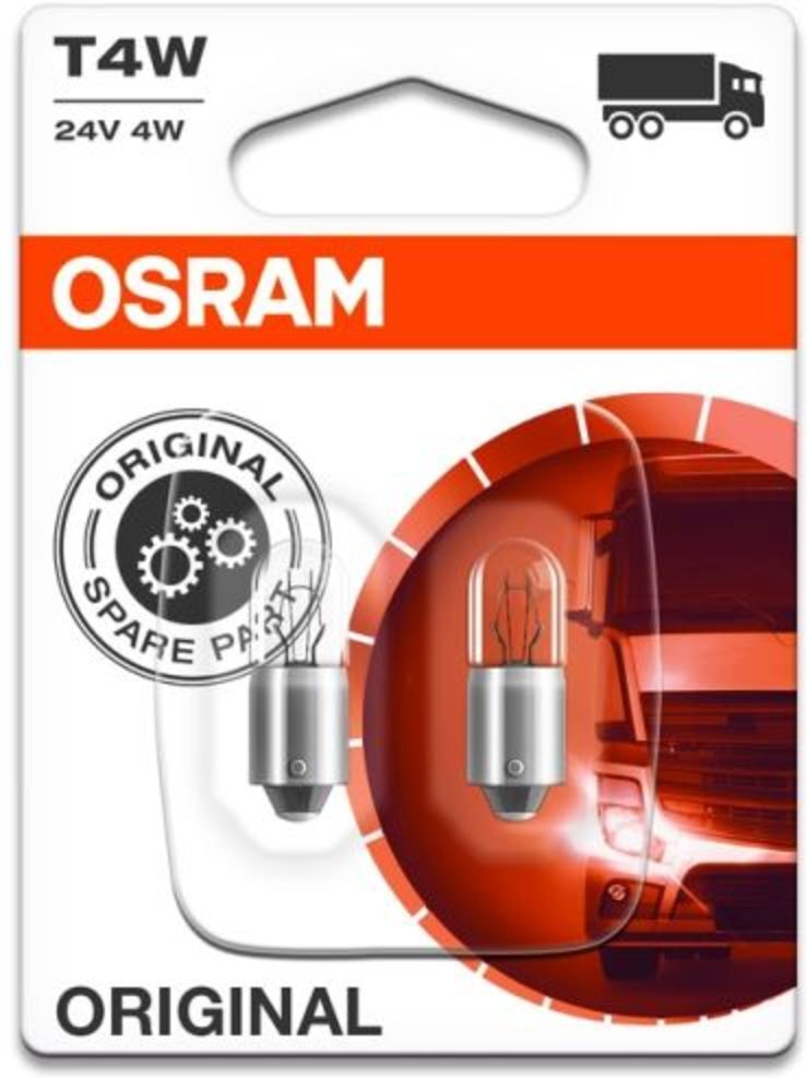 Bombilla del panel de instrumentos OSRAM T4W Standard 24V/4W, 2 Pieza