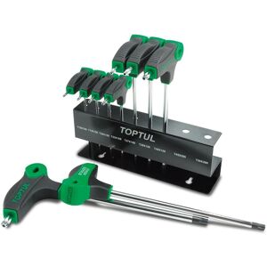 Juego de llaves TORX TOPTUL 9Stk T10 T15 T20 T25 T27 T30 T40 T45 T50 T-Griff