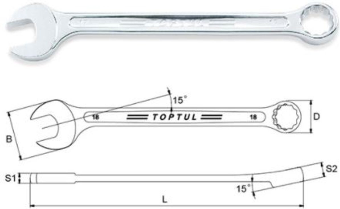 Llaves inglesas TOPTUL 16 mm