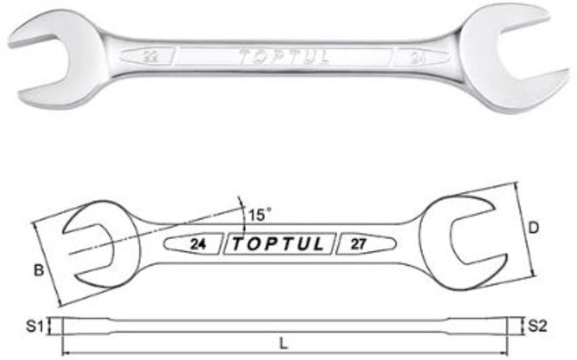 Llaves inglesas TOPTUL 22x24 mm doble boca