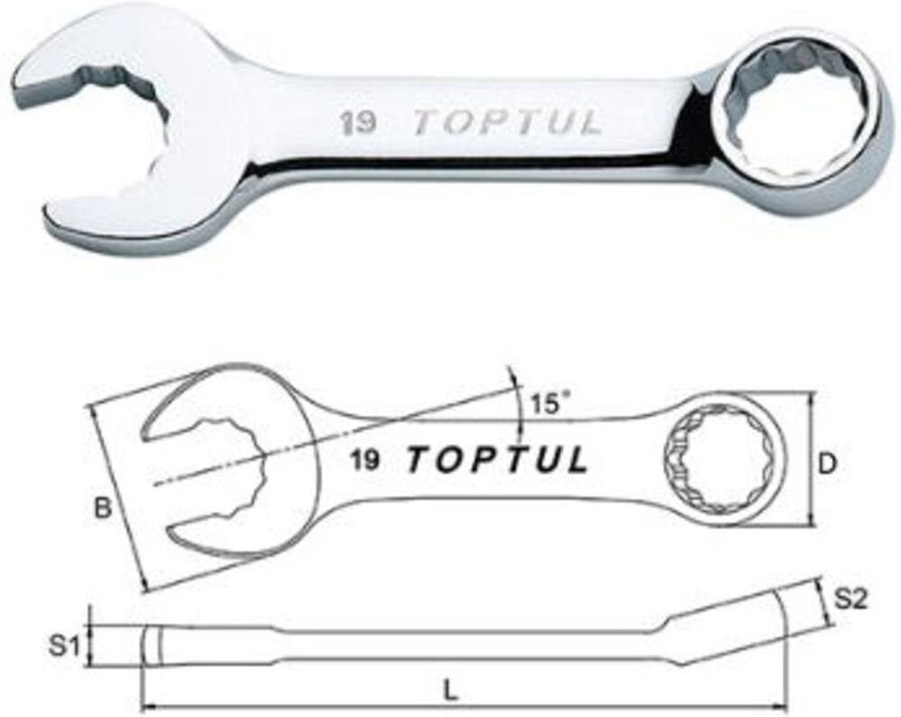 Llaves inglesas TOPTUL 18 mm corto