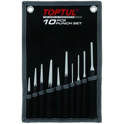 Juego de punzones centrales TOPTUL 10 Piezas Juego de punzones centrales TOPTUL 10 Piezas