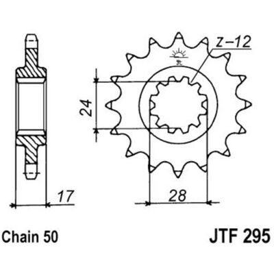 Piñón trasero JT F295,16 Piñón trasero JT F295,16