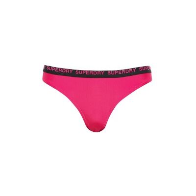 Superdry para mujer. W3010390A Braguita de bikini elástica de corte atrevido rosa (M), Beachwear, Poliéster Reciclado, Sostenible, Superdry Superdry para mujer. W3010390A Braguita de bikini elástica de corte atrevido rosa (M), Beachwear, Poliéster Reciclado, Sostenible, Superdry