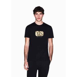 A X Armani Exchange para hombre. XM002826AF12308UC001 Camiseta logotipo dorado, negro (L), Casual, Algodón, Manga corta, A X Armani Exchange A X Armani Exchange para hombre. XM002826AF12308UC001 Camiseta logotipo dorado, negro (L), Casual, Algodón, Manga corta, A X Armani Exchange