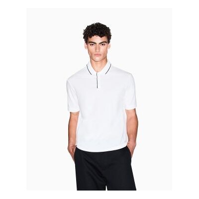 A X Armani Exchange para hombre. XM001557AF10363U0009 Polo Elástico blanco (M), Casual, Algodón, Manga corta, A X Armani Exchange outlet 202 A X Armani Exchange para hombre. XM001557AF10363U0009 Polo Elástico blanco (M), Casual, Algodón, Manga corta, A X Armani Exchange outlet 202