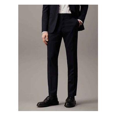 para hombre. K10K103084 Pantalón de traje de lana Slim marino (46), Casual, Fiesta, Clásico, Elastano, Calvin Klein outlet 2026 para hombre. K10K103084 Pantalón de traje de lana Slim marino (46), Casual, Fiesta, Clásico, Elastano, Calvin Klein outlet 2026