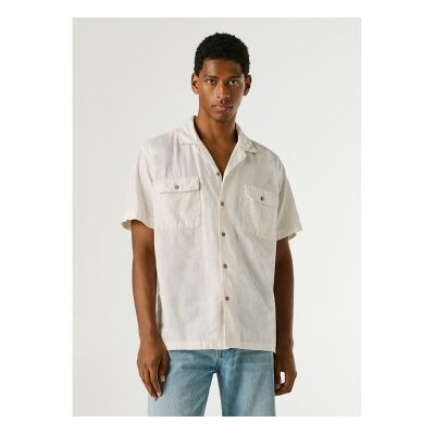 para hombre. PM3091196 Camisa Paulo blanco roto (S), Casual, Lino, Manga corta, Pepe Jeans outlet 2026. para hombre. PM3091196 Camisa Paulo blanco roto (S), Casual, Lino, Manga corta, Pepe Jeans outlet 2026.