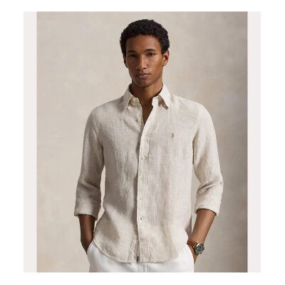 Polo Ralph Lauren para hombre. 710B22588001 Camisa de lino con rayas Custom Fit beige (XL), Casual, Manga larga, Polo Ralph Lauren outlet 20 Polo Ralph Lauren para hombre. 710B22588001 Camisa de lino con rayas Custom Fit beige (XL), Casual, Manga larga, Polo Ralph Lauren outlet 20
