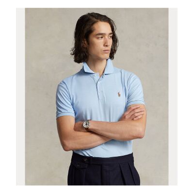 Polo Ralph Lauren Camisa Polo Ajustada de Algodón - Azul Polo Ralph Lauren Camisa Polo Ajustada de Algodón - Azul