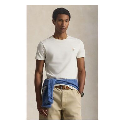 Polo Ralph Lauren para hombre. 710671438350 Camiseta de punto Custom Slim Fit blanco (S), Beige, Casual, Algodón, Manga corta, Polo Ralph La Polo Ralph Lauren para hombre. 710671438350 Camiseta de punto Custom Slim Fit blanco (S), Beige, Casual, Algodón, Manga corta, Polo Ralph La