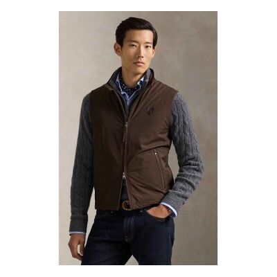Polo Ralph Lauren para hombre. 710967735004 Chaleco Abottson de gabardina marrón (M), Casual, Clásico, Poliéster Reciclado, Polo Ralph Laure Polo Ralph Lauren para hombre. 710967735004 Chaleco Abottson de gabardina marrón (M), Casual, Clásico, Poliéster Reciclado, Polo Ralph Laure