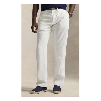 Polo Ralph Lauren para hombre. 710A13235004 Pantalón de algodón y lino Classic Fit blanco (40/32), Casual, Polo Ralph Lauren outlet 2026. Polo Ralph Lauren para hombre. 710A13235004 Pantalón de algodón y lino Classic Fit blanco (40/32), Casual, Polo Ralph Lauren outlet 2026.