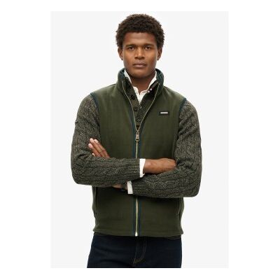Superdry para hombre. M5012157A Chaleco Estate Fleece Gilet verde (S), Casual, Poliéster Reciclado, Sostenible, Superdry outlet 2026. Superdry para hombre. M5012157A Chaleco Estate Fleece Gilet verde (S), Casual, Poliéster Reciclado, Sostenible, Superdry outlet 2026.