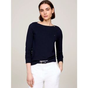 Tommy Hilfiger para mujer. WW0WW42050 Sudadera de punto con cuello barco marino (XL), Casual, Manga larga, Algodón Orgánico, Sostenible, Tom Tommy Hilfiger para mujer. WW0WW42050 Sudadera de punto con cuello barco marino (XL), Casual, Manga larga, Algodón Orgánico, Sostenible, Tom