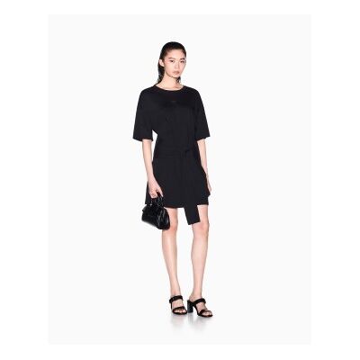 A X Armani Exchange para mujer. XW002085AF10356UC001 Vestido Redondo negro (S), Casual, Algodón, Manga corta, A X Armani Exchange outlet 202 A X Armani Exchange para mujer. XW002085AF10356UC001 Vestido Redondo negro (S), Casual, Algodón, Manga corta, A X Armani Exchange outlet 202