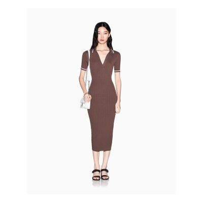 A X Armani Exchange para mujer. XW002244AF10352U6136 Vestido polo midi marrón (XS), Casual, Viscosa, Manga corta, A X Armani Exchange outlet A X Armani Exchange para mujer. XW002244AF10352U6136 Vestido polo midi marrón (XS), Casual, Viscosa, Manga corta, A X Armani Exchange outlet
