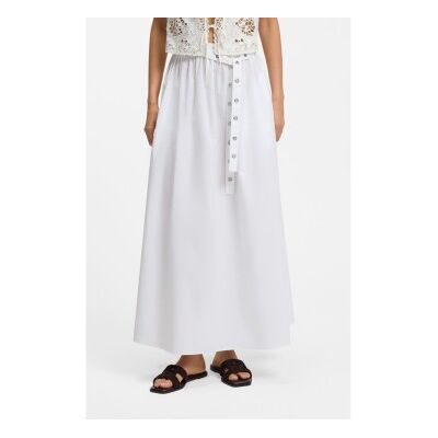 BOSS para mujer. 50559088 Falda maxi en popelín de algodón con cinturón calado blanco (34), Casual, Clásico, BOSS outlet 2026. BOSS para mujer. 50559088 Falda maxi en popelín de algodón con cinturón calado blanco (34), Casual, Clásico, BOSS outlet 2026.