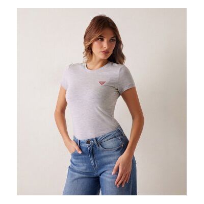 para mujer. W2YI44J1314 Camiseta elástica con logo triángulo gris (L), Casual, Algodón, Manga corta, Guess outlet 2026. para mujer. W2YI44J1314 Camiseta elástica con logo triángulo gris (L), Casual, Algodón, Manga corta, Guess outlet 2026.