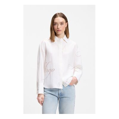 HUGO para mujer. 50562585 Blusa Echinacea estampado blanco (34), Casual, Viscosa, Manga larga, HUGO outlet 2026. HUGO para mujer. 50562585 Blusa Echinacea estampado blanco (34), Casual, Viscosa, Manga larga, HUGO outlet 2026.