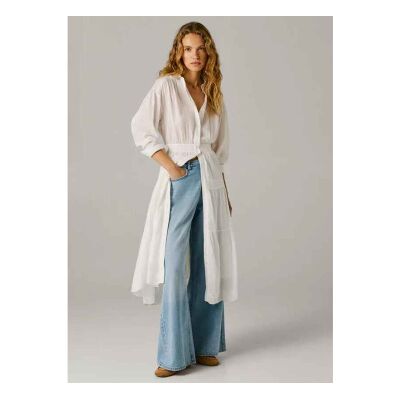 para mujer. PL9537781 Vestido Celeste blanco (L), Casual, Algodón, Manga larga, Pepe Jeans outlet 2026. para mujer. PL9537781 Vestido Celeste blanco (L), Casual, Algodón, Manga larga, Pepe Jeans outlet 2026.