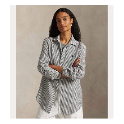 Polo Ralph Lauren para mujer. 211A96158005 Camisa Classic Fit Striped de Lino blanco, negro (L), Casual, Manga larga, Polo Ralph Lauren outl Polo Ralph Lauren para mujer. 211A96158005 Camisa Classic Fit Striped de Lino blanco, negro (L), Casual, Manga larga, Polo Ralph Lauren outl