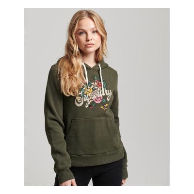 Superdry para mujer. W2011958A Sudadera gráfica con capucha Tattoo Script verde (M), Casual, Deportivo, Algodón, Superdry outlet 2026. Superdry para mujer. W2011958A Sudadera gráfica con capucha Tattoo Script verde (M), Casual, Deportivo, Algodón, Superdry outlet 2026.