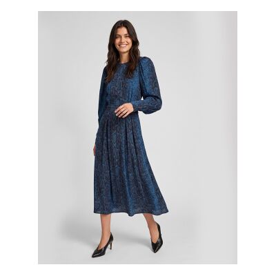 Twinset para mujer. 262TT2601 Vestido largo de cuello redondo con estampado de pitón azul (42), Casual, Viscosa, Manga larga, Twinset outlet Twinset para mujer. 262TT2601 Vestido largo de cuello redondo con estampado de pitón azul (42), Casual, Viscosa, Manga larga, Twinset outlet