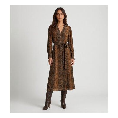 Twinset para mujer. 262TT2600 Vestido largo con estampado de pitón marrón (42), Casual, Animal print, Viscosa, Manga larga, Twinset outlet 2 Twinset para mujer. 262TT2600 Vestido largo con estampado de pitón marrón (42), Casual, Animal print, Viscosa, Manga larga, Twinset outlet 2
