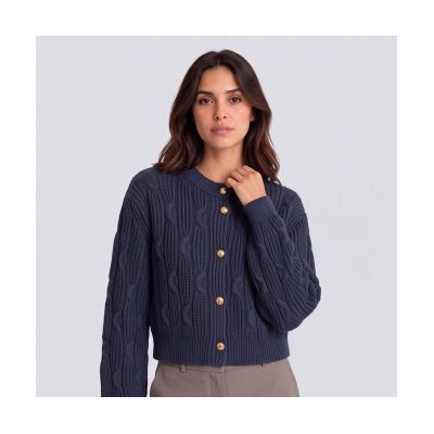Twinset para mujer. 262TT3011 Cárdigan cropped de mezcla de lana azul (M), Casual, Manga larga, Twinset outlet 2026. Twinset para mujer. 262TT3011 Cárdigan cropped de mezcla de lana azul (M), Casual, Manga larga, Twinset outlet 2026.