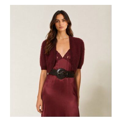 Twinset para mujer. 262TT3022 Bolero de mezcla de lana cepillada burdeos (XS), Casual, Granate, Twinset outlet 2026. Twinset para mujer. 262TT3022 Bolero de mezcla de lana cepillada burdeos (XS), Casual, Granate, Twinset outlet 2026.