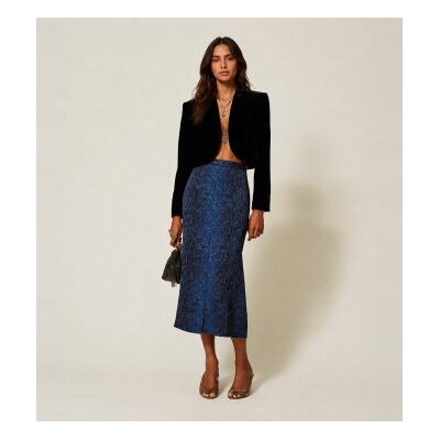 Twinset para mujer. 262TT2590 Falda midi de crepé con estampado de pitón azul (42), Casual, Viscosa, Twinset outlet 2026. Twinset para mujer. 262TT2590 Falda midi de crepé con estampado de pitón azul (42), Casual, Viscosa, Twinset outlet 2026.