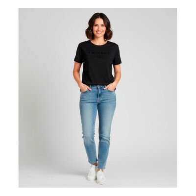 Twinset para mujer. 252TP2050 Camiseta logotipo negro (S), Casual, Algodón, Manga corta, Twinset outlet 2026. Twinset para mujer. 252TP2050 Camiseta logotipo negro (S), Casual, Algodón, Manga corta, Twinset outlet 2026.