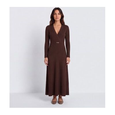 Twinset para mujer. 262TT3450 Vestido Incrociato marrón (XS), Casual, Viscosa, Manga larga, Twinset outlet 2026. Twinset para mujer. 262TT3450 Vestido Incrociato marrón (XS), Casual, Viscosa, Manga larga, Twinset outlet 2026.