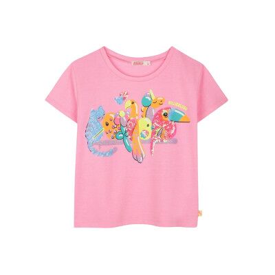 Billieblush para niña. U21058 Camiseta con detalles de lentejuela rosa (4Y= 102cm), Casual, Poliéster, Manga corta, moda infantil, Billieblu Billieblush para niña. U21058 Camiseta con detalles de lentejuela rosa (4Y= 102cm), Casual, Poliéster, Manga corta, moda infantil, Billieblu