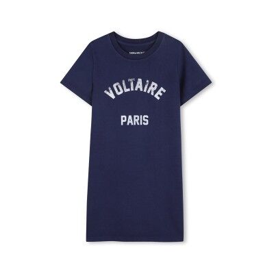 Zadig & Voltaire para niña. X60543 Vestido camiseta azul (12Y= 150cm), Casual, Algodón, Manga corta, moda infantil, Zadig & Voltaire outlet Zadig & Voltaire para niña. X60543 Vestido camiseta azul (12Y= 150cm), Casual, Algodón, Manga corta, moda infantil, Zadig & Voltaire outlet