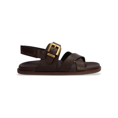 Alpe para mujer. 557417 Sandalias de piel Isabella marrón oscuro (38), Plano, Hebilla, Casual, Alpe outlet 2026. Alpe para mujer. 557417 Sandalias de piel Isabella marrón oscuro (38), Plano, Hebilla, Casual, Alpe outlet 2026.