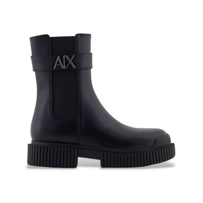 A X Armani Exchange para mujer. XW001634AF17474UC001 Botines de piel logotipo negro (40), 1 a 3cm, Cremallera, Casual, A X Armani Exchange o A X Armani Exchange para mujer. XW001634AF17474UC001 Botines de piel logotipo negro (40), 1 a 3cm, Cremallera, Casual, A X Armani Exchange o