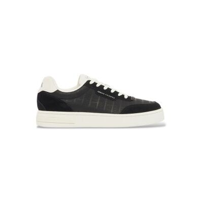 A X Armani Exchange para hombre. XM002630AF22754MC024 Zapatillas urbanas con inserciones de ante negro (44), Plano, Cordones, Casual, A X Ar A X Armani Exchange para hombre. XM002630AF22754MC024 Zapatillas urbanas con inserciones de ante negro (44), Plano, Cordones, Casual, A X Ar