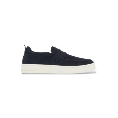 A X Armani Exchange para hombre. XM002632AF19687ZB004 Zapatillas sin cordones de ante con charretera marino (43), Plano, Serraje, Ninguno, C A X Armani Exchange para hombre. XM002632AF19687ZB004 Zapatillas sin cordones de ante con charretera marino (43), Plano, Serraje, Ninguno, C