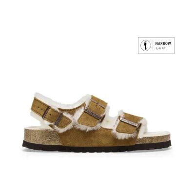 para mujer. 1025515 Sandalias Milano Shearling Ante (Ajuste Estrecho) marrón (38), Plano, Hebilla, Casual, Birkenstock outlet 20 para mujer. 1025515 Sandalias Milano Shearling Ante (Ajuste Estrecho) marrón (38), Plano, Hebilla, Casual, Birkenstock outlet 20