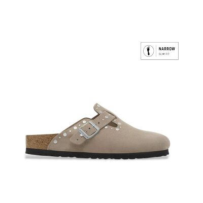 para mujer. 1030418 Zuecos Boston Rivet Suede (Ajuste Estrecho) taupe (41), Plano, Ante, Ninguno, Casual, Birkenstock outlet 202 para mujer. 1030418 Zuecos Boston Rivet Suede (Ajuste Estrecho) taupe (41), Plano, Ante, Ninguno, Casual, Birkenstock outlet 202
