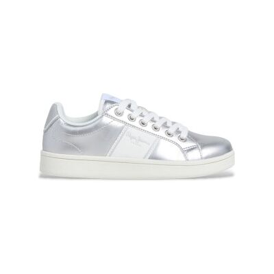 para mujer/niña. PGS000005 Zapatillas Player Shine plateado (34), Plata, Plano, Cordones, Casual, moda infantil, Pepe Jeans outle para mujer/niña. PGS000005 Zapatillas Player Shine plateado (34), Plata, Plano, Cordones, Casual, moda infantil, Pepe Jeans outle