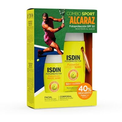 Pack Isdin Fusion Water Magic Spf50+ 50 Ml + Fotoprotector Gel Sport Spf50+ By Alcaraz 100 Ml Pack Isdin Fusion Water Magic Spf50+ 50 Ml + Fotoprotector Gel Sport Spf50+ By Alcaraz 100 Ml