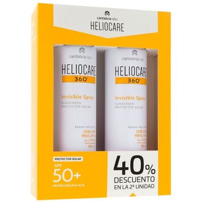 Duplo Heliocare 360º Spray Invisible Spf50+ 2 X 200 Ml Duplo Heliocare 360º Spray Invisible Spf50+ 2 X 200 Ml