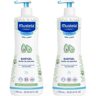 Duplo Mustela Babygel Gel Dermolimpiador 2x750 Ml Duplo Mustela Babygel Gel Dermolimpiador 2x750 Ml