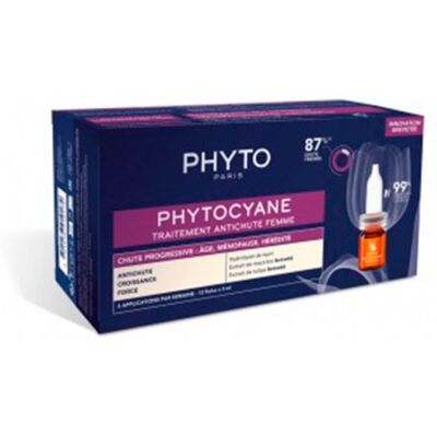 Tratamiento Anticaída Phyto Phytocyane para Mujeres - 12 Ampollas 5ml Tratamiento Anticaída Phyto Phytocyane para Mujeres - 12 Ampollas 5ml