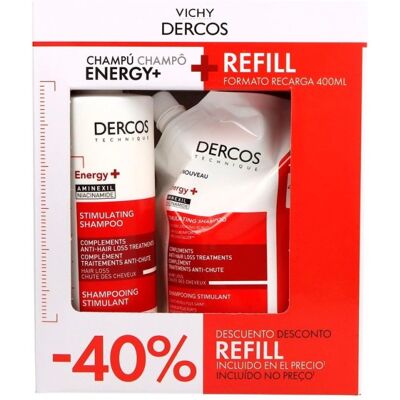Vichy Dercos Champú Anticaída Estimulante Energy+ 400 Ml + Recarga 400 Ml Vichy Dercos Champú Anticaída Estimulante Energy+ 400 Ml + Recarga 400 Ml