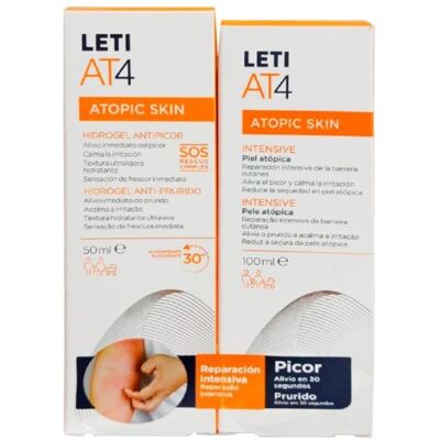 Leti Labs Leti AT4 Crema Intensiva 100ml + Hidrogel Antipicor 50ml - Pack de Cuidado de la Piel Leti Labs Leti AT4 Crema Intensiva 100ml + Hidrogel Antipicor 50ml - Pack de Cuidado de la Piel
