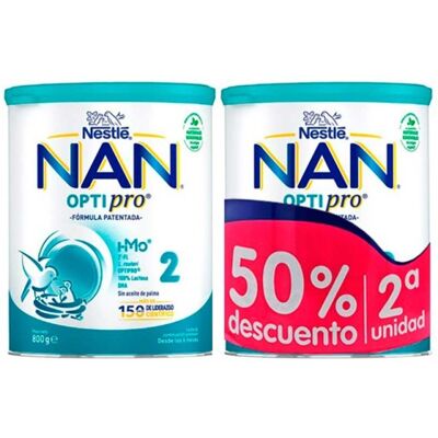 Nestlé Duplo Nestle Nan 2 Optipro Leche De Continuación 2 X 800 G Nestlé Duplo Nestle Nan 2 Optipro Leche De Continuación 2 X 800 G